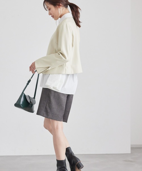 ROPE' PICNIC（ロペピクニック）の「シンセティックレザーノーカラージャケット（ノーカラージャケット・レディース・ベージュ系その他/ブラック/ブラウン・40/38）」の13枚目の写真