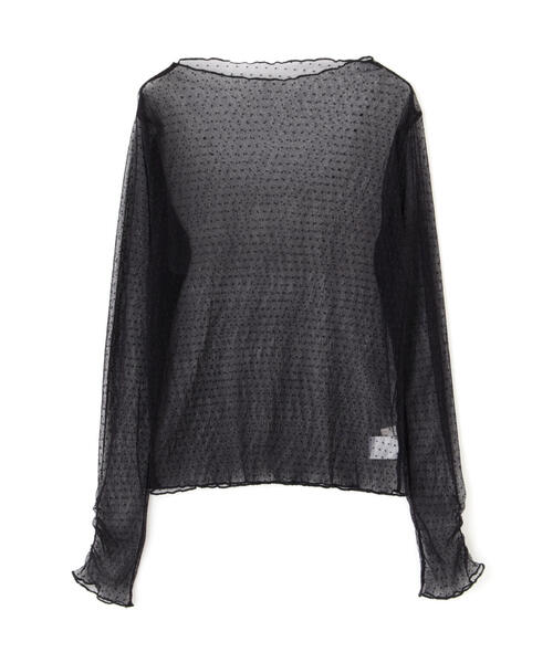 PROPORTION BODY DRESSING(プロポーションボディドレッシング)の「チュールドットトップス / 1214260907(Tシャツ/カットソー・レディース・ブラック/ホワイト系その他・FREE)」の6枚目の写真