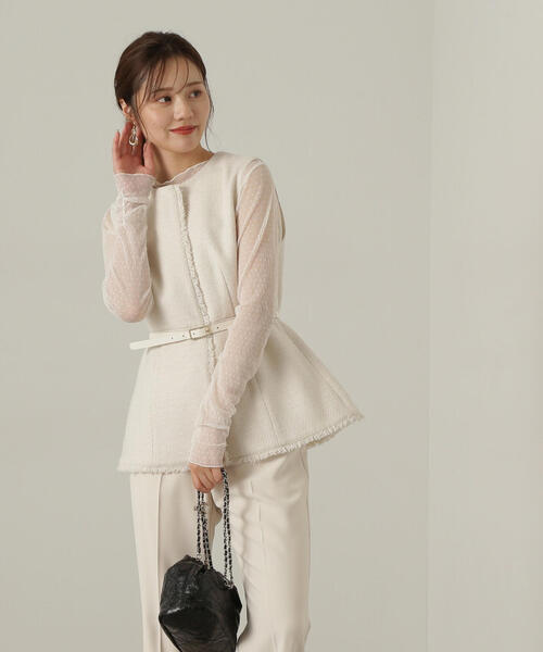 PROPORTION BODY DRESSING(プロポーションボディドレッシング)の「チュールドットトップス / 1214260907(Tシャツ/カットソー・レディース・ブラック/ホワイト系その他・FREE)」の11枚目の写真