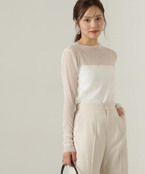 PROPORTION BODY DRESSING(プロポーションボディドレッシング)の「チュールドットトップス / 1214260907(Tシャツ/カットソー・レディース・ブラック/ホワイト系その他・FREE)」の12枚目の写真