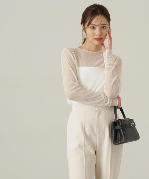 PROPORTION BODY DRESSING(プロポーションボディドレッシング)の「チュールドットトップス / 1214260907(Tシャツ/カットソー・レディース・ブラック/ホワイト系その他・FREE)」の13枚目の写真