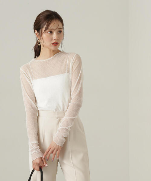 PROPORTION BODY DRESSING(プロポーションボディドレッシング)の「チュールドットトップス / 1214260907(Tシャツ/カットソー・レディース・ブラック/ホワイト系その他・FREE)」の14枚目の写真