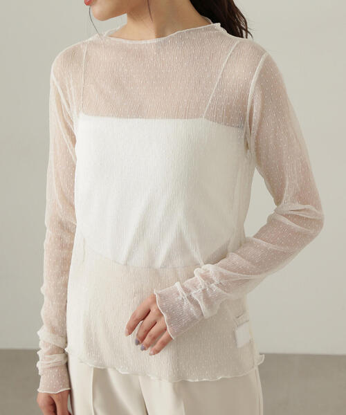 PROPORTION BODY DRESSING(プロポーションボディドレッシング)の「チュールドットトップス / 1214260907(Tシャツ/カットソー・レディース・ブラック/ホワイト系その他・FREE)」の21枚目の写真
