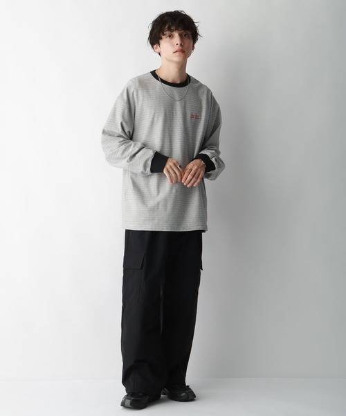 SIGNAL SPORTS（シグナルスポーツ）の「【SIGNAL SPORTS】ワンポイント刺繍/ボーダーTシャツ（Tシャツ/カットソー・メンズ・ホワイト系その他/ブルー系その他・MEDIUM/LARGE）」の4枚目の写真