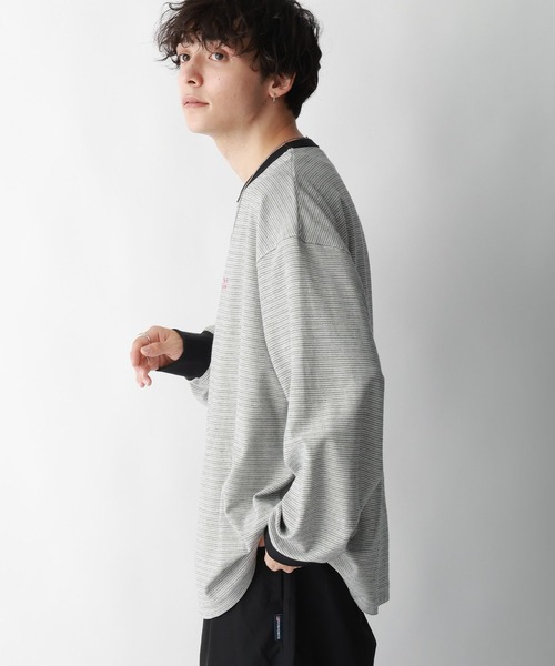 SIGNAL SPORTS（シグナルスポーツ）の「【SIGNAL SPORTS】ワンポイント刺繍/ボーダーTシャツ（Tシャツ/カットソー・メンズ・ホワイト系その他/ブルー系その他・MEDIUM/LARGE）」の7枚目の写真