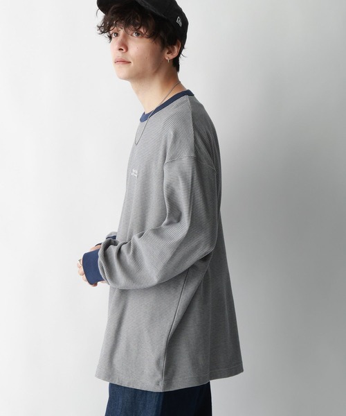 SIGNAL SPORTS（シグナルスポーツ）の「【SIGNAL SPORTS】ワンポイント刺繍/ボーダーTシャツ（Tシャツ/カットソー・メンズ・ホワイト系その他/ブルー系その他・MEDIUM/LARGE）」の10枚目の写真