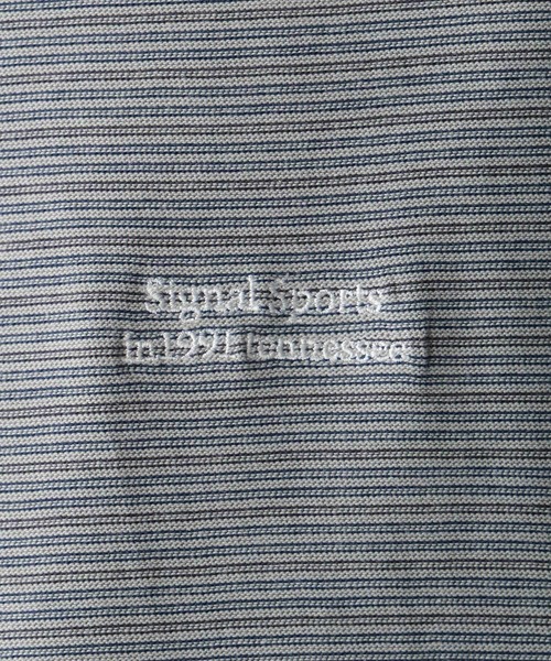 SIGNAL SPORTS（シグナルスポーツ）の「【SIGNAL SPORTS】ワンポイント刺繍/ボーダーTシャツ（Tシャツ/カットソー・メンズ・ホワイト系その他/ブルー系その他・MEDIUM/LARGE）」の19枚目の写真