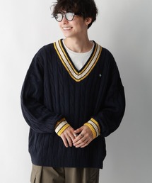POLO BCS | 【POLO BCS(ポロ・ビーシーエス)】ワンポイント刺繍/チルデンVネックニット(ニット/セーター)