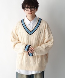 POLO BCS | 【POLO BCS(ポロ・ビーシーエス)】ワンポイント刺繍/チルデンVネックニット(ニット/セーター)