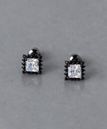 UNITED ARROWS | SQ キュービックジルコニア BK ピアス(ピアス（両耳用）)