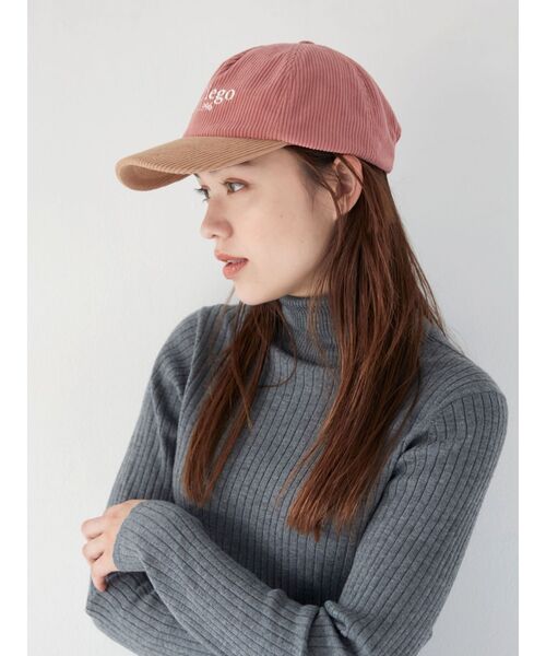 Ungrid(アングリッド)の「バイカラーコーデュロイキャップ(キャップ・レディース・アイボリー/ピンク/ネイビー・FREE)」の5枚目の写真