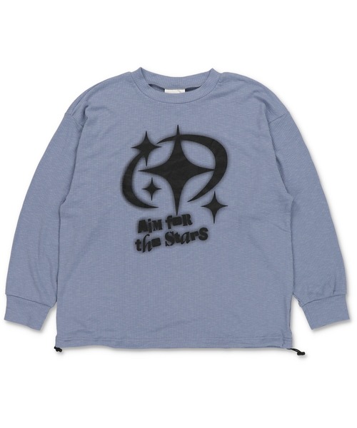 SPINNS（スピンズ）の「グランジ/ロンT感覚で着れる！ニットソー スター（ニット/セーター・メンズ・チャコール/ブルー/オフホワイト/ブラック・ONESIZE）」の4枚目の写真