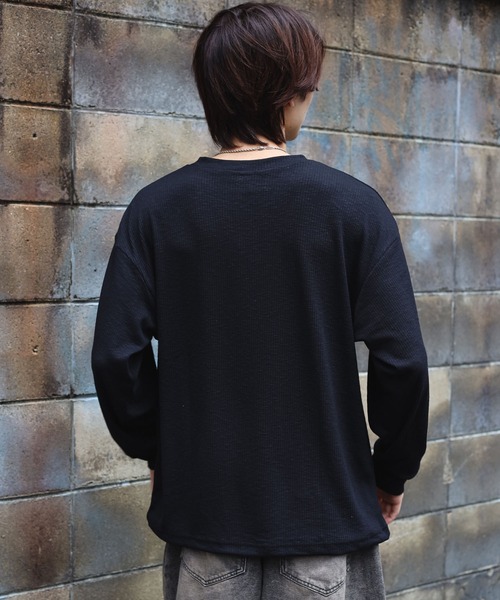 SPINNS（スピンズ）の「グランジ/ロンT感覚で着れる！ニットソー スター（ニット/セーター・メンズ・チャコール/ブルー/オフホワイト/ブラック・ONESIZE）」の8枚目の写真