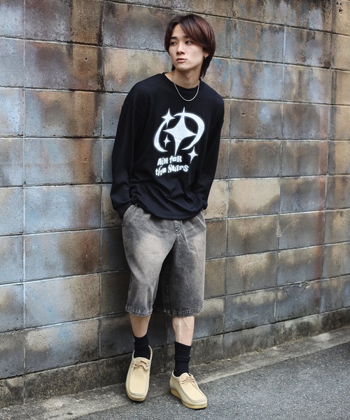 SPINNS（スピンズ）の「グランジ/ロンT感覚で着れる！ニットソー スター（ニット/セーター・メンズ・チャコール/ブルー/オフホワイト/ブラック・ONESIZE）」の9枚目の写真