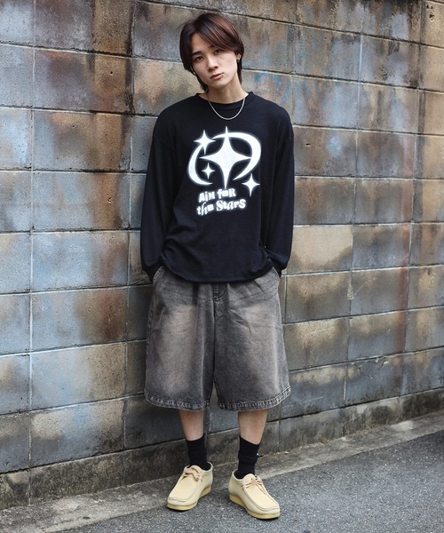 SPINNS（スピンズ）の「グランジ/ロンT感覚で着れる！ニットソー スター（ニット/セーター・メンズ・チャコール/ブルー/オフホワイト/ブラック・ONESIZE）」の12枚目の写真