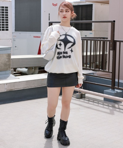 SPINNS（スピンズ）の「グランジ/ロンT感覚で着れる！ニットソー スター（ニット/セーター・メンズ・チャコール/ブルー/オフホワイト/ブラック・ONESIZE）」の22枚目の写真