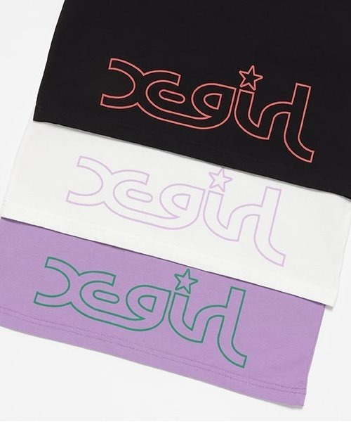 X-girl Stages（エックスガールステージス）の「ガール線画プリント長袖Tシャツ（Tシャツ/カットソー・キッズ・オフホワイト/ブラック/ラベンダー・80ｃｍ/90cm/100cm/110cm/120cm/130cm/140cm）」の8枚目の写真