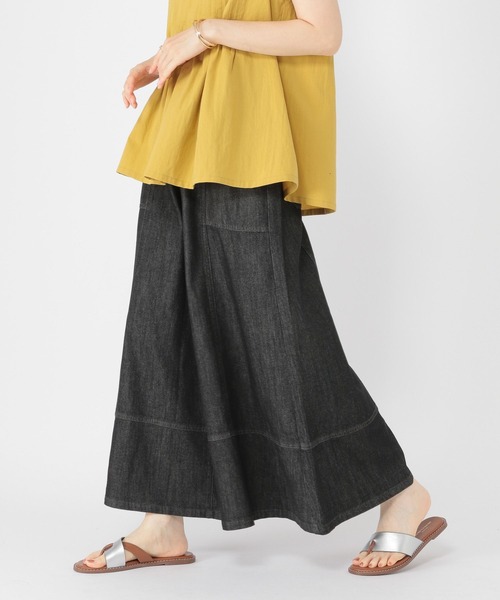 studio CLIP（スタディオクリップ）の「デニムスカーチョ[プチ・プラスサイズあり]（デニムパンツ・レディース・ブラック/インディゴブルー・PF/MEDIUM/LARGE/ﾌﾘｰ(L)）」の17枚目の写真