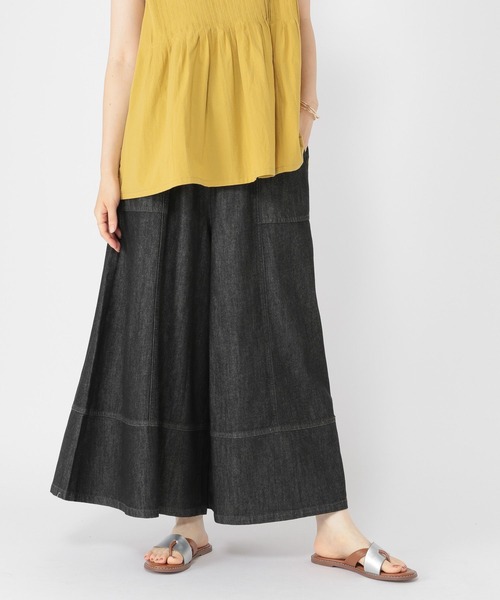 studio CLIP（スタディオクリップ）の「デニムスカーチョ[プチ・プラスサイズあり]（デニムパンツ・レディース・ブラック/インディゴブルー・PF/MEDIUM/LARGE/ﾌﾘｰ(L)）」の18枚目の写真