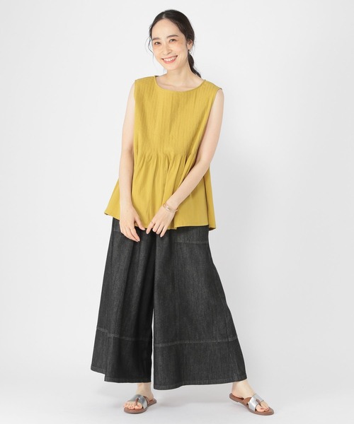 studio CLIP（スタディオクリップ）の「デニムスカーチョ[プチ・プラスサイズあり]（デニムパンツ・レディース・ブラック/インディゴブルー・PF/MEDIUM/LARGE/ﾌﾘｰ(L)）」の19枚目の写真