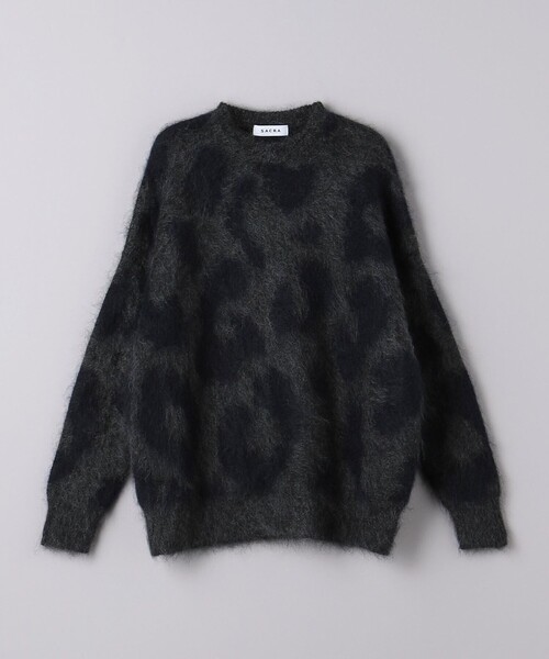 SACRA（サクラ）の「＜SACRA＞LEO ジャカード ニット（ニット/セーター・レディース・ダークグレー/ネイビー・38）」の2枚目の写真