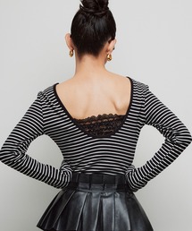 Narcissus | 【Narcissus】ボーダーオープンTシャツ(Tシャツ/カットソー)