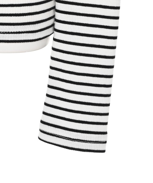 Narcissus（ナルシス）の「【Narcissus】ボーダーオープンTシャツ（Tシャツ/カットソー・レディース・ホワイト/ブラック・FREE）」の13枚目の写真