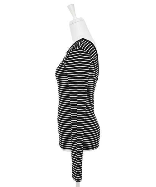 Narcissus（ナルシス）の「【Narcissus】ボーダーオープンTシャツ（Tシャツ/カットソー・レディース・ホワイト/ブラック・FREE）」の15枚目の写真