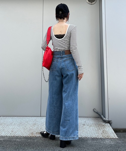 Narcissus（ナルシス）の「【Narcissus】ボーダーオープンTシャツ（Tシャツ/カットソー・レディース・ホワイト/ブラック・FREE）」の21枚目の写真