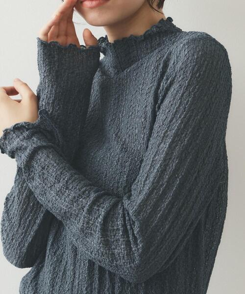 OPAQUE.CLIP(オペークドットクリップ)の「◆シアーレースハイネックトップス【洗濯機洗い可】(Tシャツ/カットソー・レディース・ホワイト/ブラック/ダークグレー・40/38/42)」の20枚目の写真