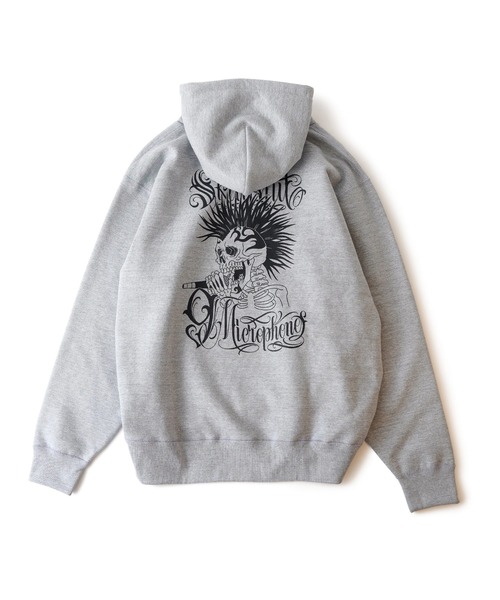 NineMicrophones(ナインマイクロフォンズ)の「MOHAWK SKULL PARKA(パーカー・メンズ・ブラック/グレー・SMALL/MEDIUM/LARGE/X-LARGE/XX-LARGE)」の3枚目の写真
