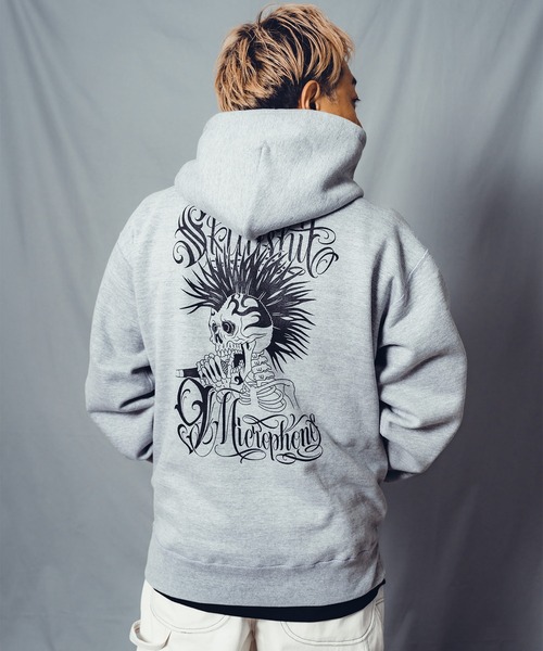 NineMicrophones(ナインマイクロフォンズ)の「MOHAWK SKULL PARKA(パーカー・メンズ・ブラック/グレー・SMALL/MEDIUM/LARGE/X-LARGE/XX-LARGE)」の7枚目の写真