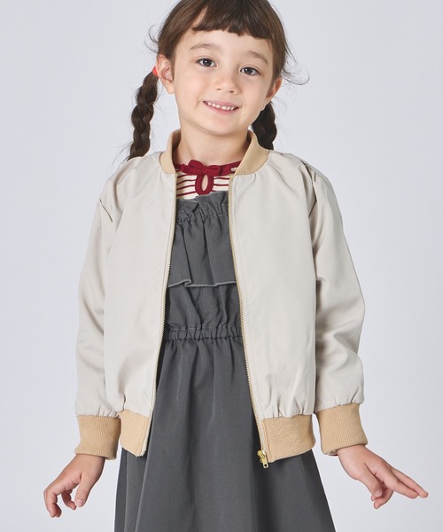 pairmanon（ペアマノン）の「バックフリル MA-1 ブルゾン（ブルゾン・キッズ・ピンク/ラベンダー/ベージュ/ブラック/テラコッタ/ネイビー/ベージュ系その他/ピンク系その他・150/100/110/130/140/120/90）」の4枚目の写真