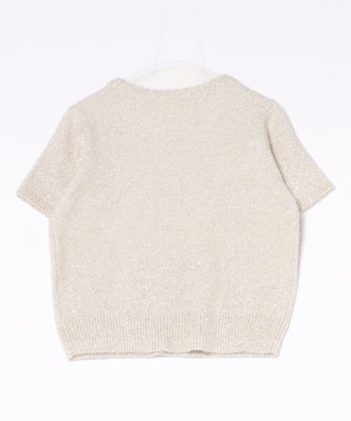 PREFERIR（プレフェリール）の「ラメ フイルム クルーネック 半袖ニット（ニット/セーター・レディース・シルバー/ゴールド/ブラック/ブルー・MEDIUM）」の5枚目の写真