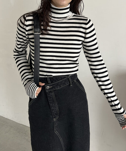 CAPRICIEUX LE'MAGE（カプリシューレマージュ）の「ハイネックリブプルオーバー（ニット/セーター・レディース・ホワイト/ブラック/グレイッシュベージュ/アイボリー・FREE）」の11枚目の写真