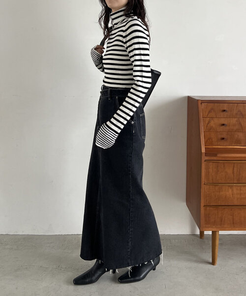 CAPRICIEUX LE'MAGE（カプリシューレマージュ）の「ハイネックリブプルオーバー（ニット/セーター・レディース・ホワイト/ブラック/グレイッシュベージュ/アイボリー・FREE）」の14枚目の写真