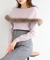 希少✨エムセンス♡カシミヤ100%ポンチョ　ケープコート　フォックスファー　黒 ケープ カシミヤ 100% ポンチョ フード付き ギフト プレゼント