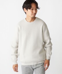 SHIPS:〈洗濯機可能〉SOLOTEX(R) 12ゲージ コットン 畦編み クルーネック ニット