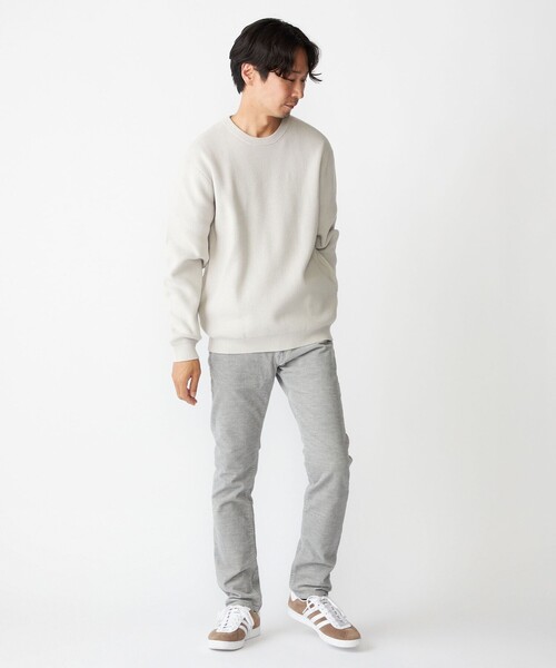 SHIPS(シップス)の「SHIPS:〈洗濯機可能〉SOLOTEX(R) 12ゲージ コットン 畦編み クルーネック ニット(ニット/セーター・メンズ・ブラック/ブラウン/ベージュ/ネイビー・SMALL/MEDIUM/LARGE/X-LARGE)」の16枚目の写真