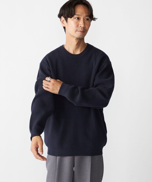 SHIPS(シップス)の「SHIPS:〈洗濯機可能〉SOLOTEX(R) 12ゲージ コットン 畦編み クルーネック ニット(ニット/セーター・メンズ・ブラック/ブラウン/ベージュ/ネイビー・SMALL/MEDIUM/LARGE/X-LARGE)」の22枚目の写真