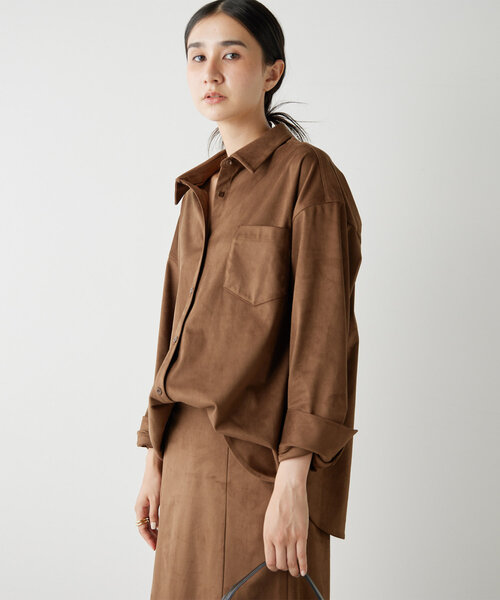 【セール】【セットアップ対応】エコスエードシャツ（シャツ/ブラウス）｜GALLARDAGALANTE（ガリャルダガランテ）