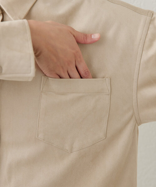 【セール】【セットアップ対応】エコスエードシャツ（シャツ/ブラウス）｜GALLARDAGALANTE（ガリャルダガランテ）