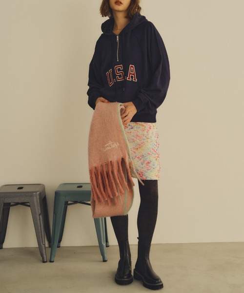 Unitage（ユニテージ）の「USAハーフZIPパーカー（パーカー・レディース・ネイビー/グレー・FREE）」の17枚目の写真