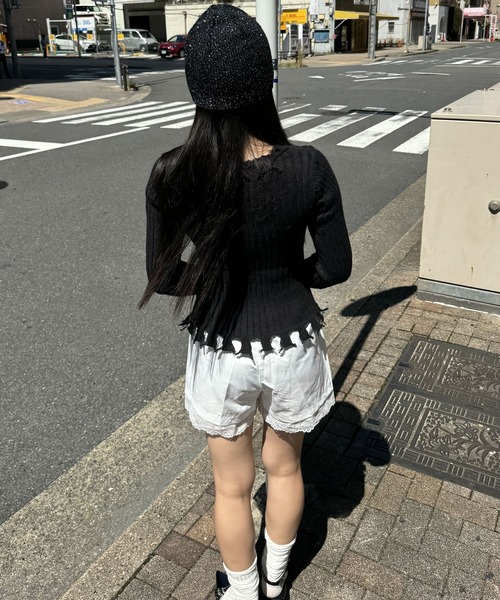 madrepadre（マドレパドレ）の「フリンジニットカーディガン（カーディガン/ボレロ・レディース・ホワイト/ブラウン/グレー/ブラック/ベージュ・FREE）」の11枚目の写真