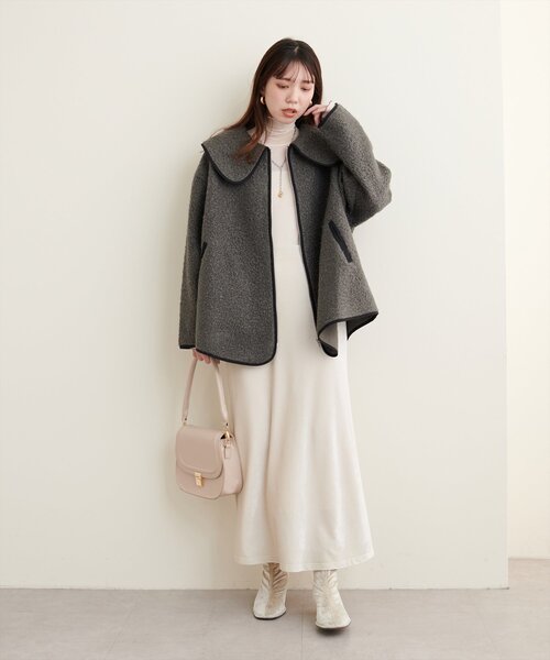 natural couture（ナチュラルクチュール）の「ビッグ衿ループブークレ