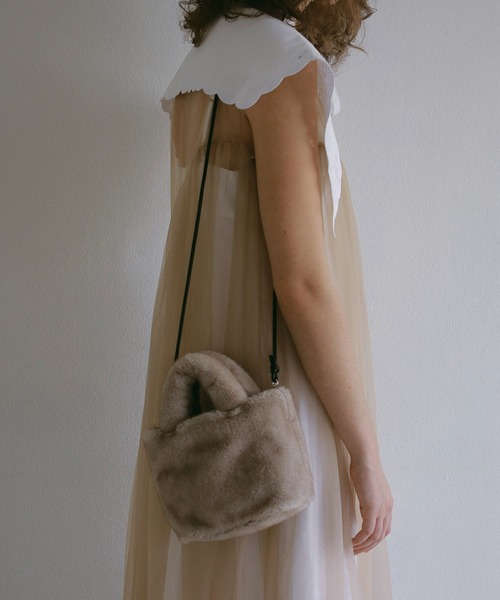 【EFOLE】フェイクファー ショルダー付 ミニ ハンドバッグ（ショルダーバッグ）｜EFOLE（エフォル）