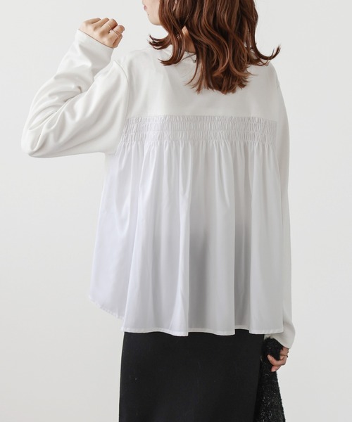 La-gemme(ラジェム)の「バックコンシャスプルオーバー(Tシャツ/カットソー・レディース・グレー/ブラック/ホワイト・フリー)」の6枚目の写真