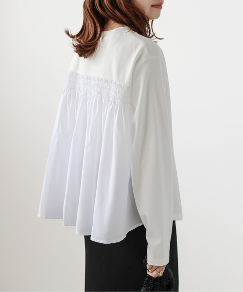 La-gemme(ラジェム)の「バックコンシャスプルオーバー(Tシャツ/カットソー・レディース・グレー/ブラック/ホワイト・フリー)」の9枚目の写真