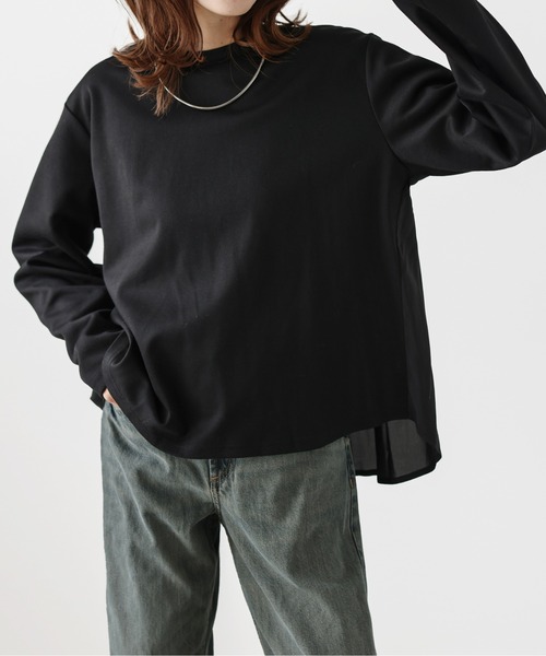 La-gemme(ラジェム)の「バックコンシャスプルオーバー(Tシャツ/カットソー・レディース・グレー/ブラック/ホワイト・フリー)」の12枚目の写真