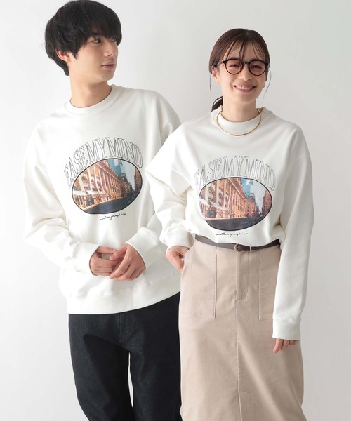 裏起毛　ポロベア　スウェット　ホワイト　Mサイズ coen（コーエン） トレーナー スウェット ワンポイントベア刺繍裏起毛